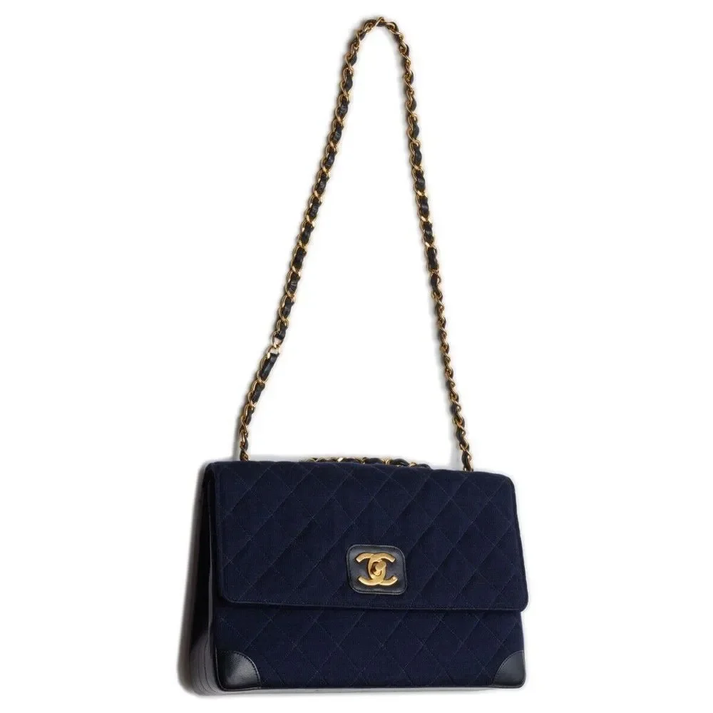 Chanel Matelasse Turnlock Straight Flap Chain Shoulder Jersey Material - Picture 7 of 9